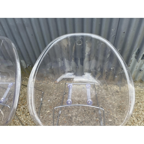 100 - A set of six modern Perspex and chrome tub shaped chairs by HABITAT