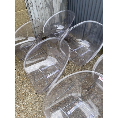 100 - A set of six modern Perspex and chrome tub shaped chairs by HABITAT