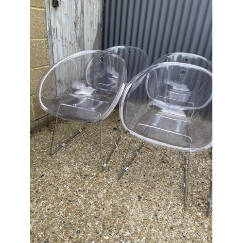 100 - A set of six modern Perspex and chrome tub shaped chairs by HABITAT