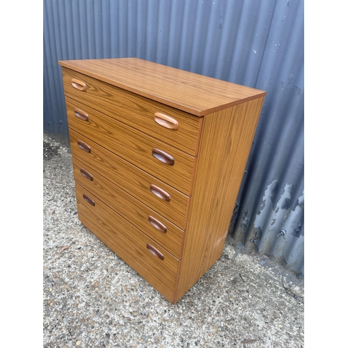 134 - A mid century teak effect chest of drawers 75x44x93