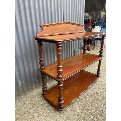 146 - A Victorian mahogany three tier buffet 122x44x100