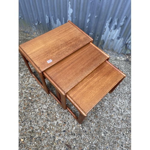 176 - A danish teak nest of three occasional tables stamped MADE IN DENMARK