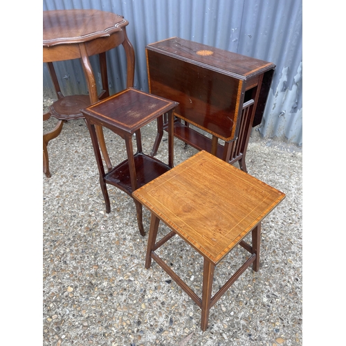 203 - A large mahogany occasional table together with a Sutherland table, card table and two other occasio... 