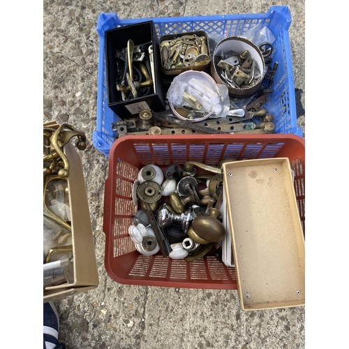 275 - Two boxes of brass hardware