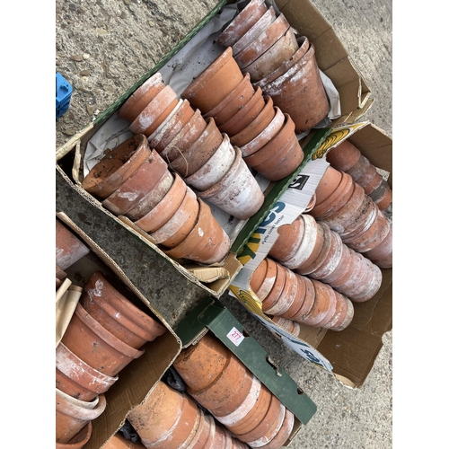 277 - Five trays of vintage terracotta pots assorted sizes