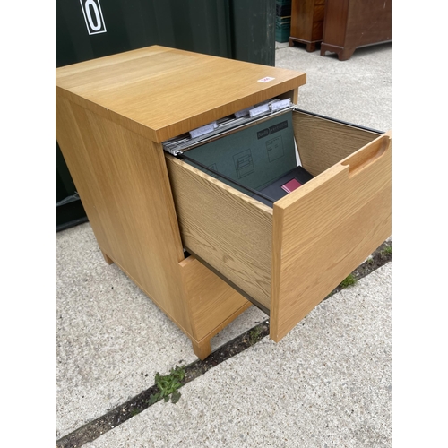 344 - A modern light oak two drawer filing cabinet 43x65x74