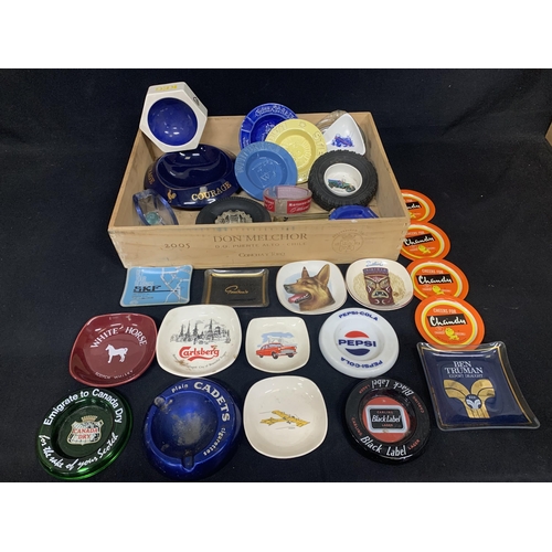 640 - Collection of vintage advert ashtrays