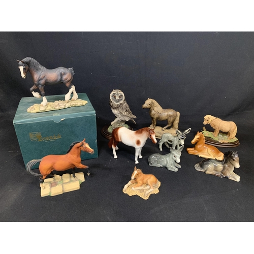 642 - Teviotdale Horse Figure Boxed, Aynsley Horse, Country Artists Owl and other animal figures