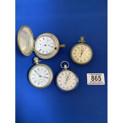 865 - Two stop watches and two pocket watches