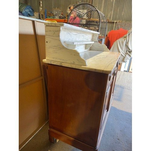 100A - A French washstand sideboard with white marble top