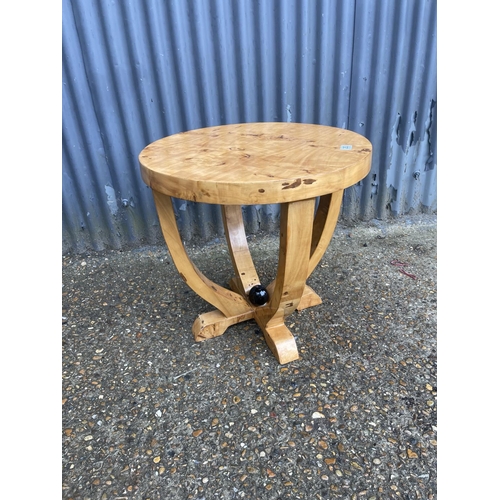 50E - An Art Deco style birds eye maple circular occasional table 60 diameter