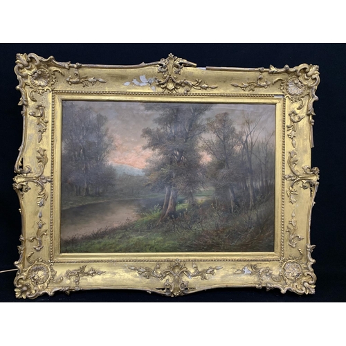 626 - Pair of Victorian oils on canvas in heavy gilt frames, Signed, overall each 92 x 73cms