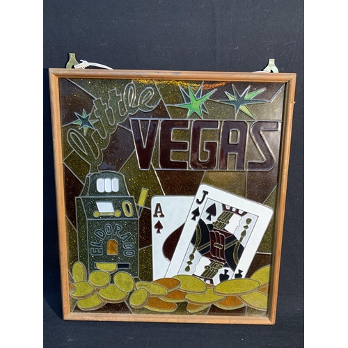 700 - Framed glass Vegas Plaque, 43 x 49cms