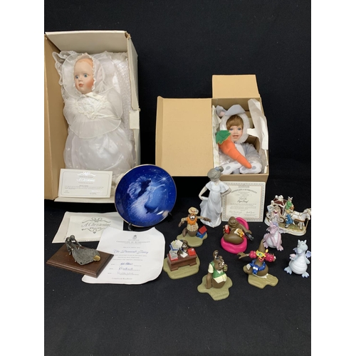 750 - Danbury Mint Christening Doll, and Ashton Drake Just Like Bugs Bunny Doll, Worcester Plate, 5 The Tu... 