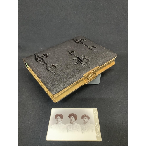 795 - Victorian family portrait album, mostly complete, size 23 x 30 cms