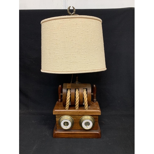 952 - Large Nautical theme table lamp and shade height 84 cms