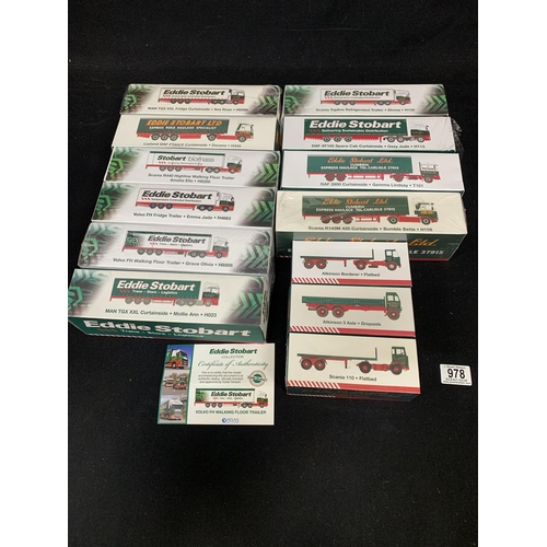 978 - Collection of 13 Eddie Stobart Vehicles as new