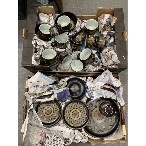 996 - Large quantity of Denby Arabesque tea and dinnerware (2) - 81 pieces including Coffee Pot