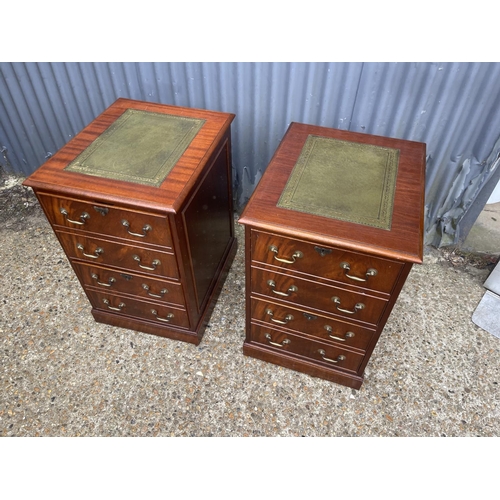 112 - A pair of reproduction mahogany two drawer filing cabinets