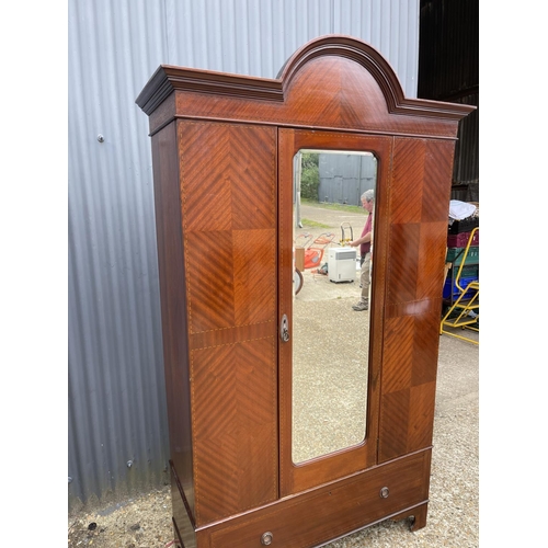 116 - An Edwardian mahogany single door wardrobe 116x45x200