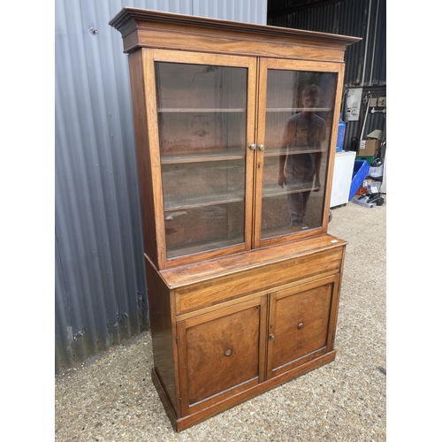 15 - A victorian mahogany bookcase cupboard 110x41x190