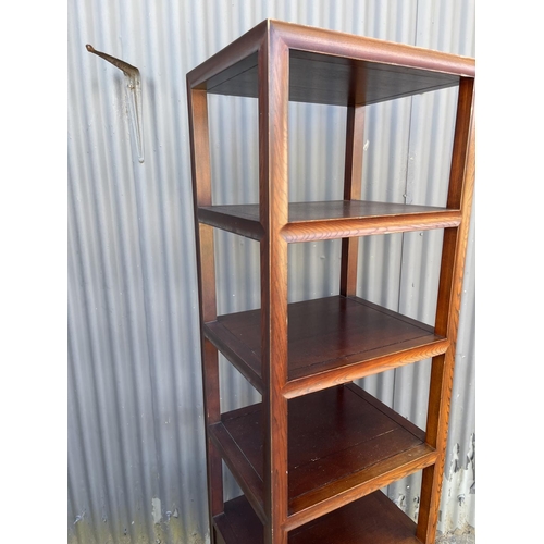 177 - A tall slim modern hardwood bookcase 55x45x190