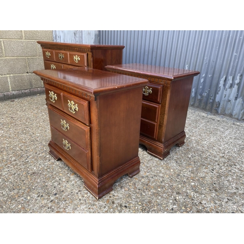 201 - A stag chest of drawers together with matching pair of bedsides