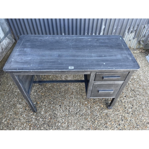 242 - A grey painted two drawer desk 110x54x 84