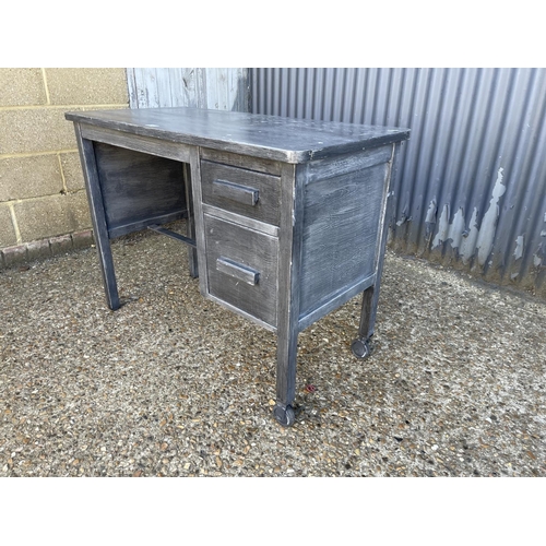 242 - A grey painted two drawer desk 110x54x 84