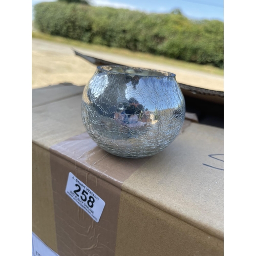 258 - Two boxes of 48 silver crackle tea lights