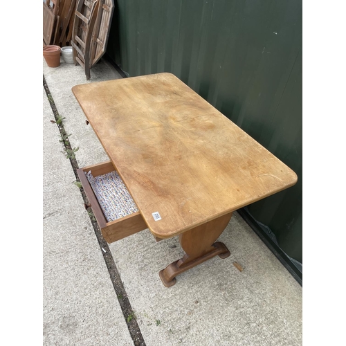 295 - A victorian mahogany three drawer writing table 130x75x74