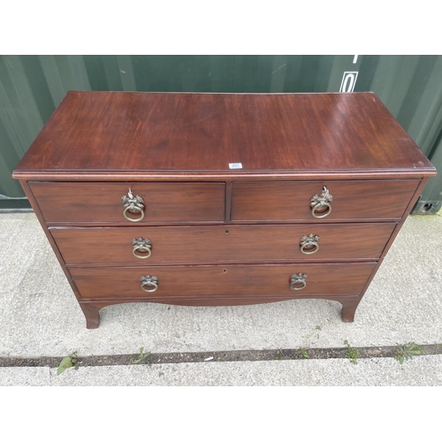 297 - A victorian mahogany chest of four drawers  127x58x90