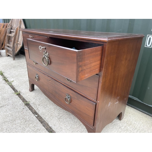 297 - A victorian mahogany chest of four drawers  127x58x90