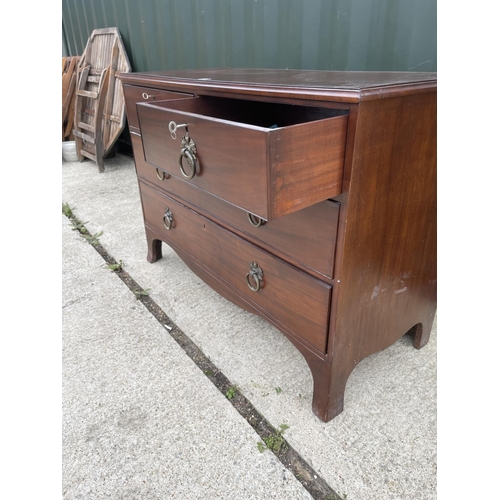 297 - A victorian mahogany chest of four drawers  127x58x90