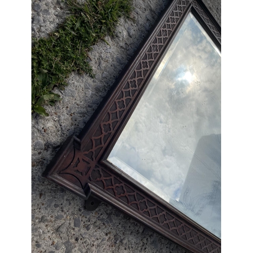 304 - A rectangular fretwork mirror together with a gold gilt framed mirror