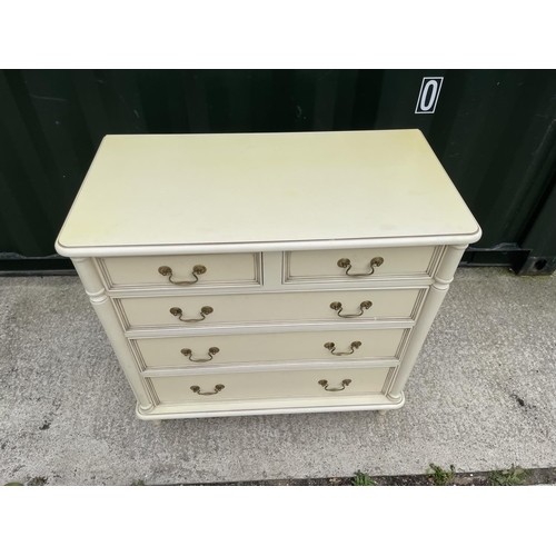 325 - A white painted chest of five drawers 90x47x90