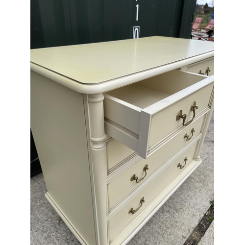 325 - A white painted chest of five drawers 90x47x90