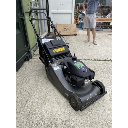 336 - HAYTER harrier 48 lawn mower approx 2 years old, serviced regularly with handbook