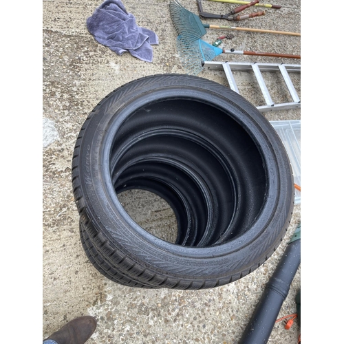 401 - A set of four yokohama tyres with good tread 215/45/17