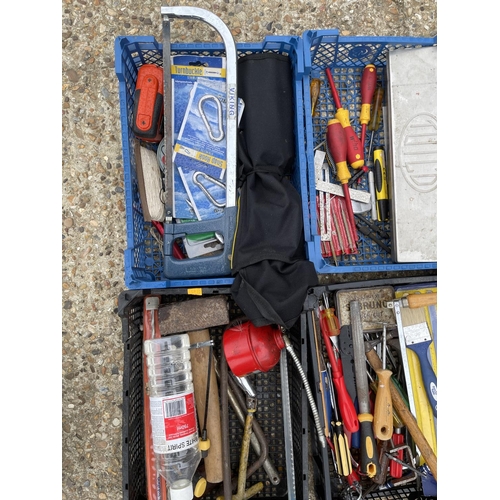 417 - 6 Trays of pliers and tools