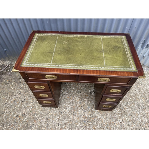 62 - A  reproduction mahogany military style desk 90x50x 74