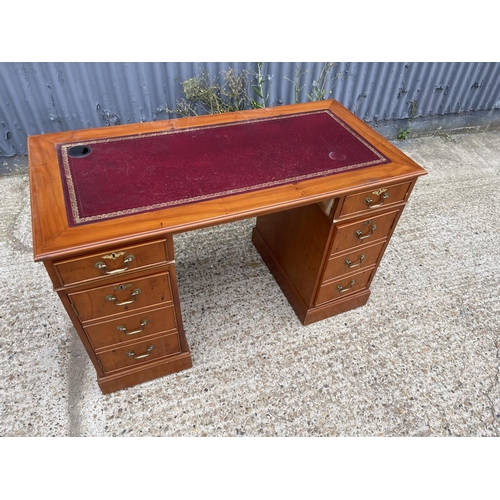 96 - A yew pedestal computer desk