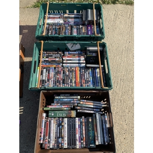 1081 - Three trays of DVD's (crates not included)