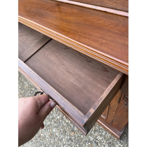 128 - An Edwardian mahogany bookcase cupboard  105x45x205