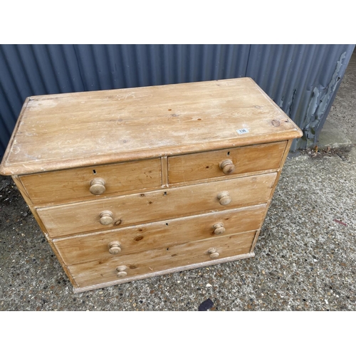 136 - A country pine chest of five drawers 100x80x82