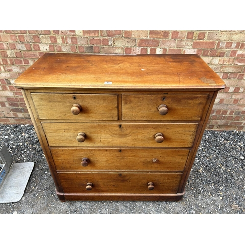 16 - A Victorian mahogany chest of five drawers  112x50x115