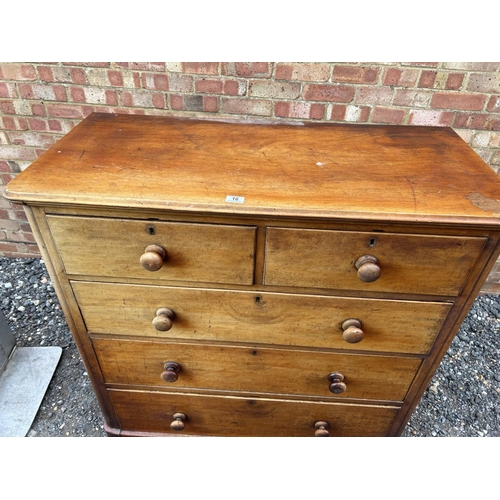 16 - A Victorian mahogany chest of five drawers  112x50x115