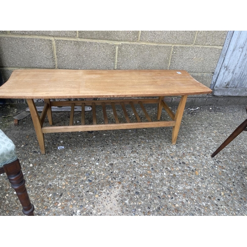 190 - Mid century teak coffee table and two misc chairs