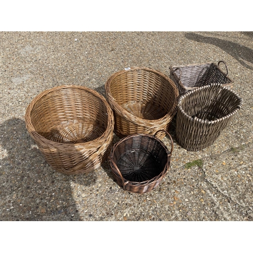 197 - Five large new wicker baskets