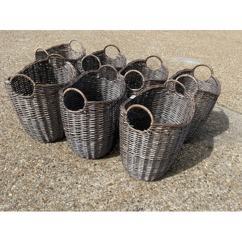 198 - Seven large new wicker baskets matching